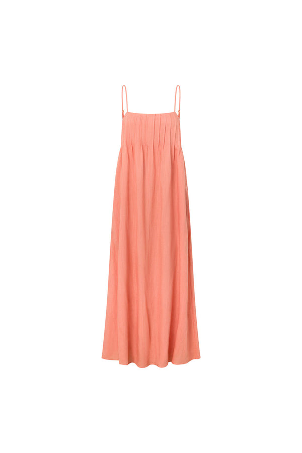 Pink Strappy Pleated Maxi Ada Dress 