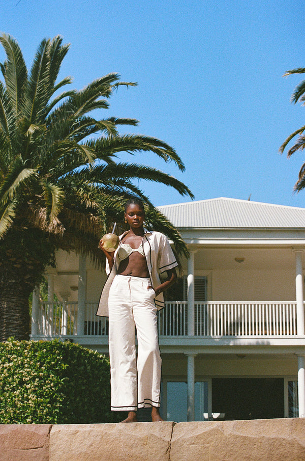 Lively Pocket Pants - Cream, Black