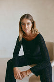 Black Crochet Knit Off Shoulder Cierra Top