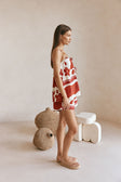Red Sienna Sunset Print Split Flouncy Zuma Top