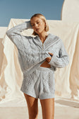 Baby Blue Knit Elastic Diara Shorts