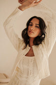 Paquita Button Up Knit Sweater - White