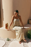 Khaki Green Panel Maxi Daleyza Dress