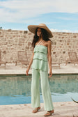Mint Green Crochet Knit High Waist Kama Pants