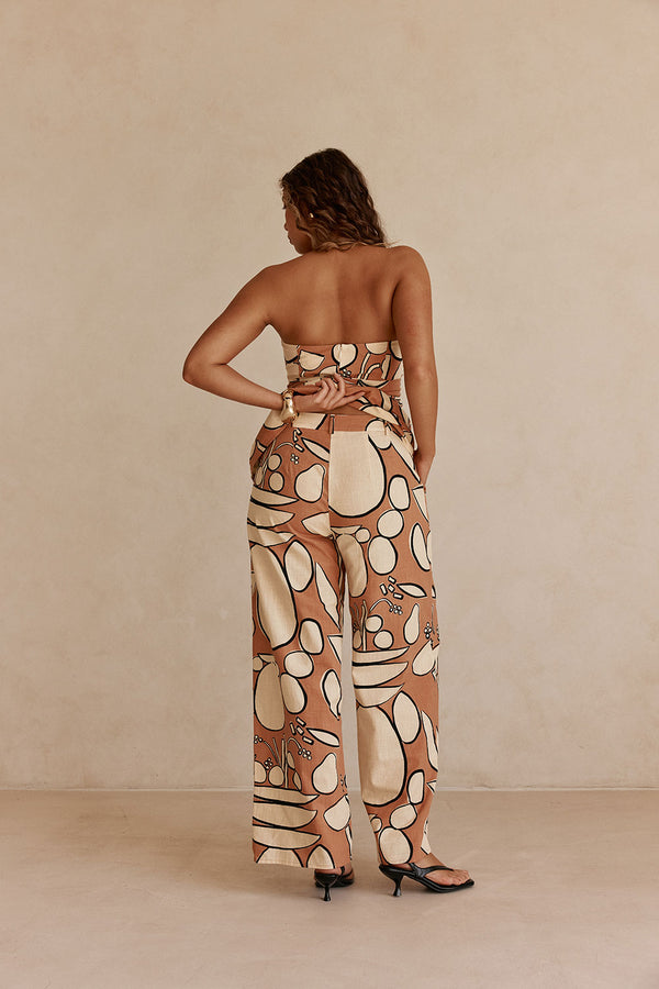 Orange Barrosa Print Torquay Trouser Pants