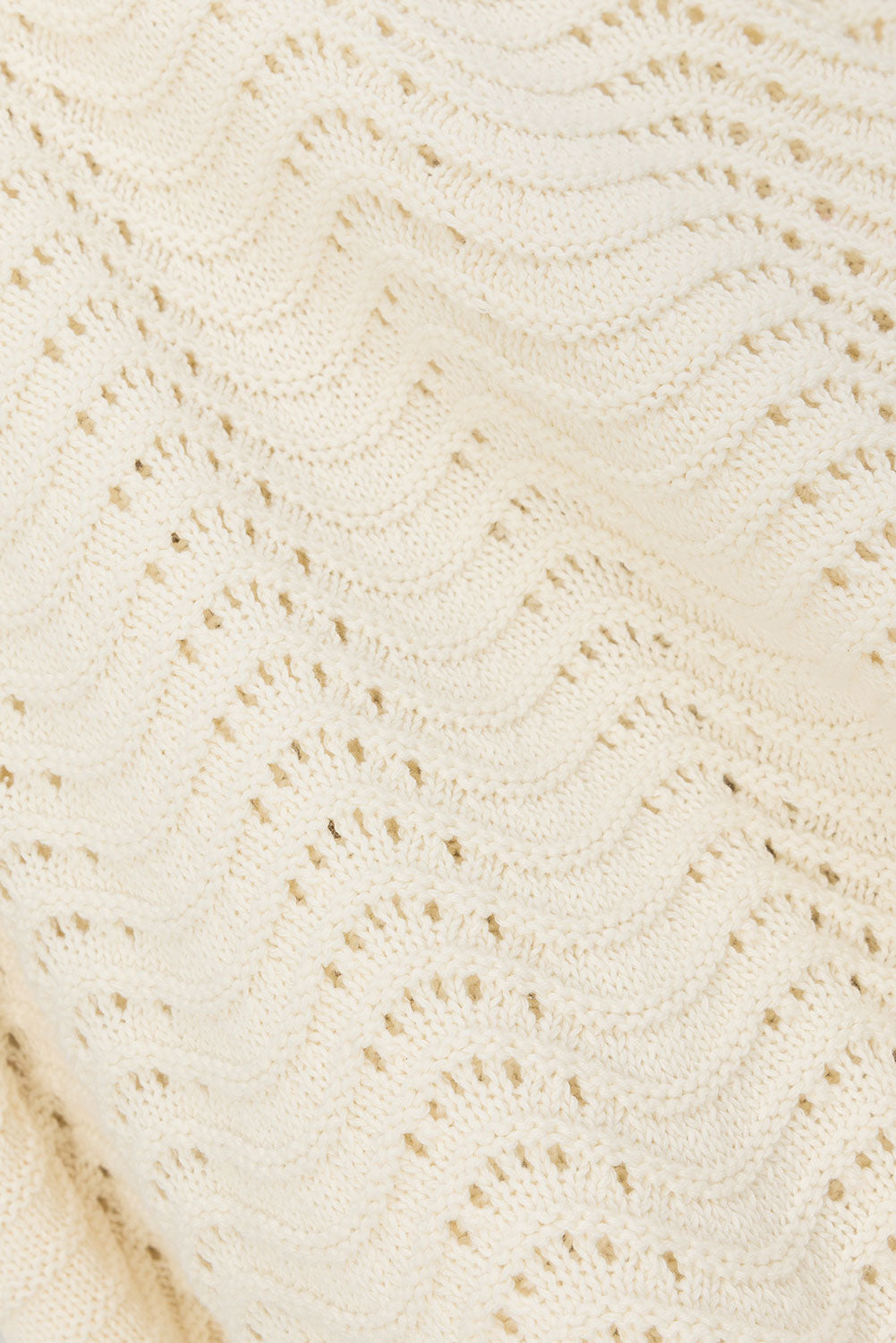 Cream Wavy Cotton Knit Maxi Cielo Dress