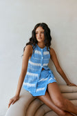 Blue and White Stripe Button Up Mailyn Top