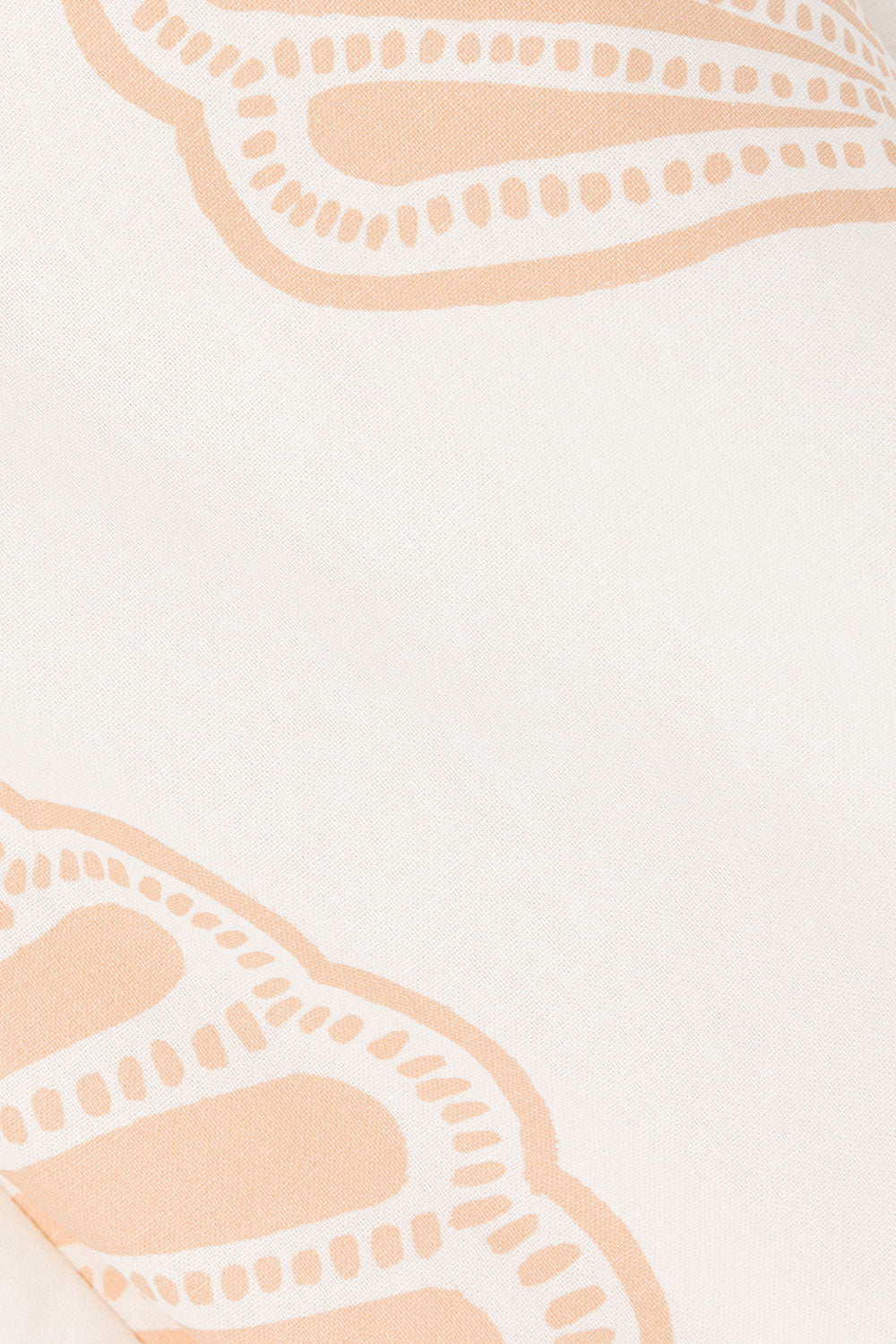 White Coastal Shell Print High Waist Bahari Pants