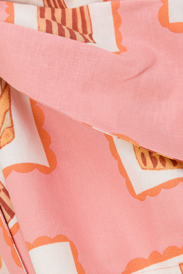 Pink Florero Print Strapless Mini Emilia Dress