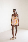 Jetta Top - Hibiscus Pink Orange Floral