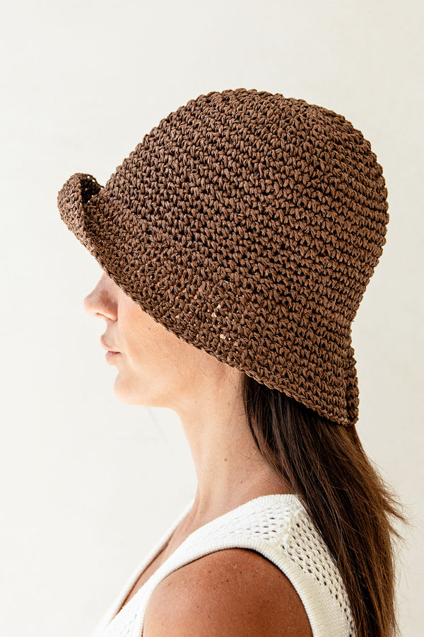 Simone Bucket Hat - Chocolate