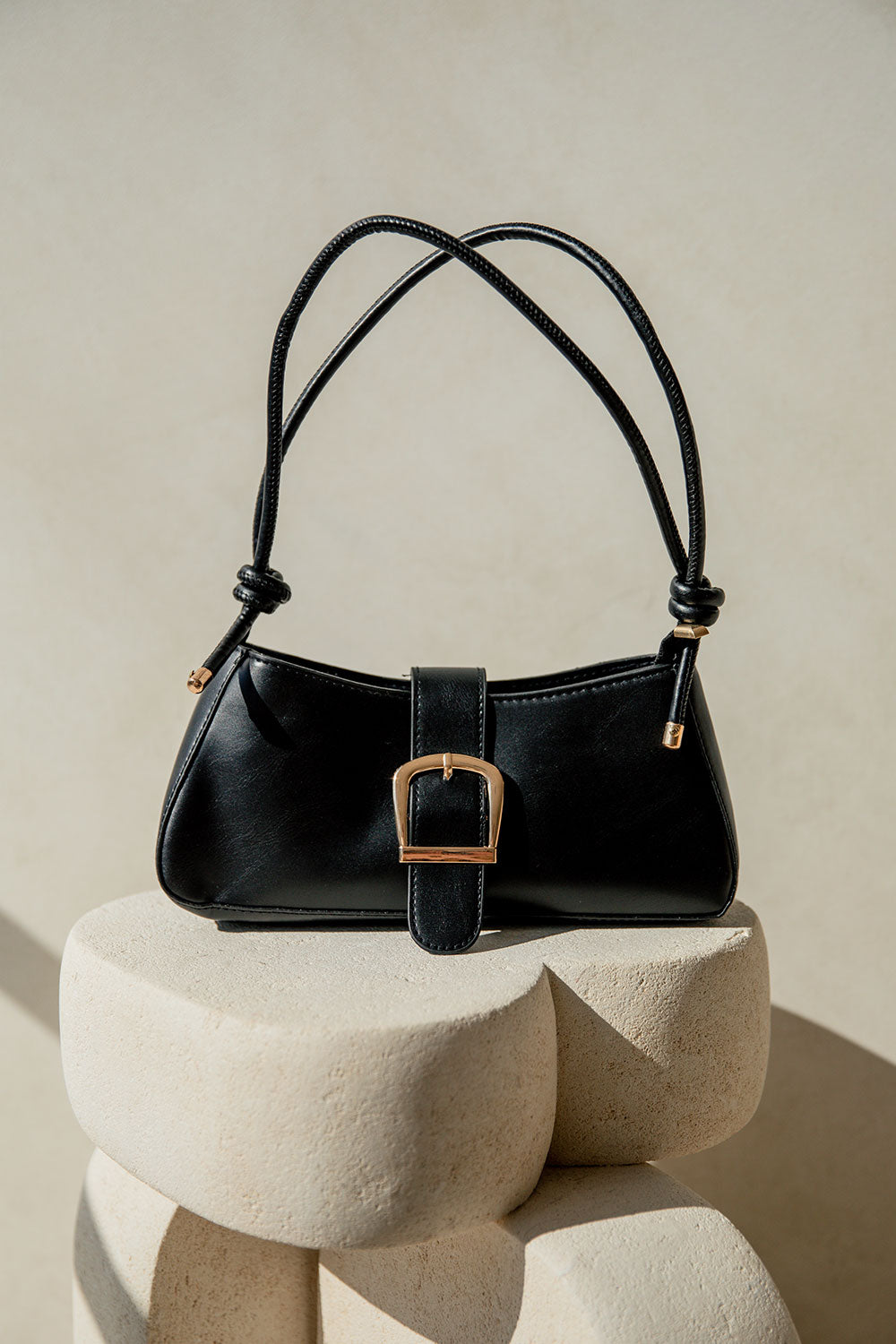 Karmella Baguette Bag - Black
