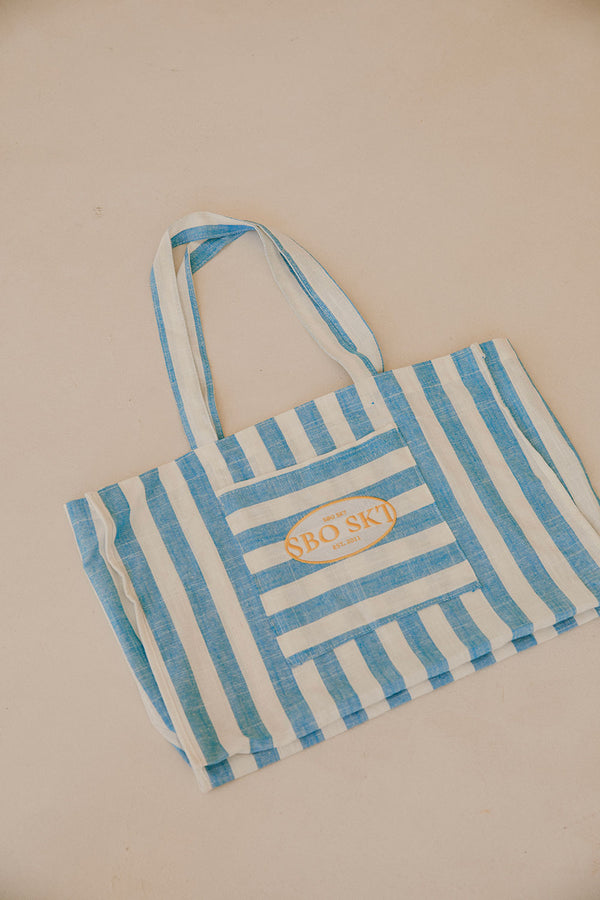 Milos Travel Beach Tote - Blue