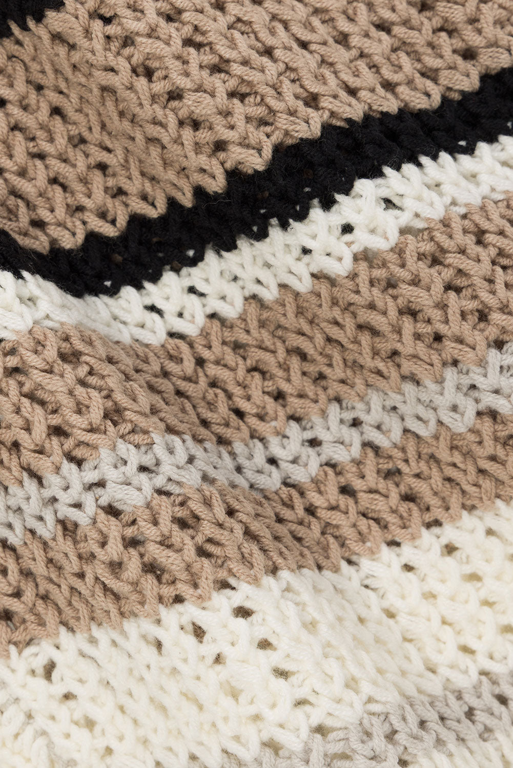 Tan and White Stripe Knit High Waist Java Pants