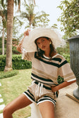 SAMPLE-Quinn Stripe Shorts - Tan
