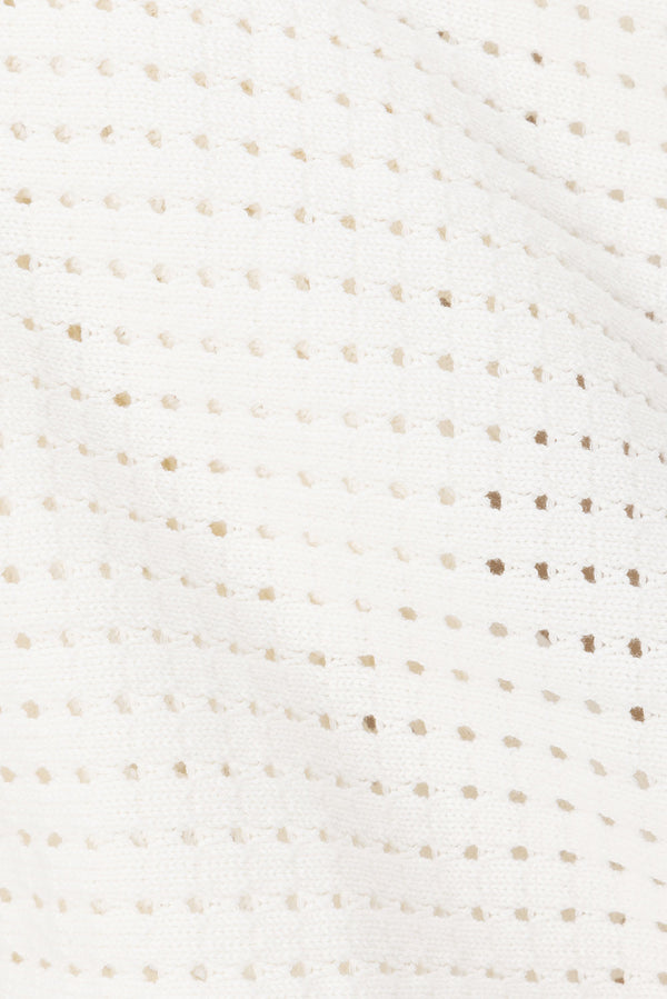 Nia Knitted Split Top - White