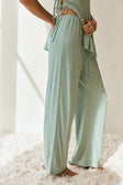 Sage Green Elastic Drawstring Zen Pants