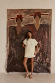 Cream Knit A Line Mini Romy Skirt