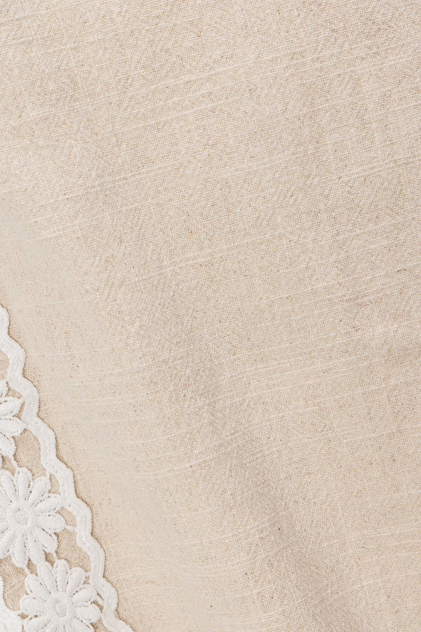 Beige Vintage Lace Detail Millie Pants