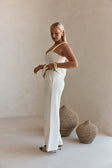 Beige High Waisted Wide Leg Amera Pants