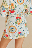 White Trattoria Print Wrap Mini Alessia Skirt