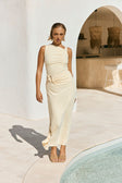 Butter Yellow Gathered Maxi Seraphina Dress