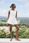White Cotton Split Longline Muse Top