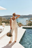 Cream Ruffle Strappy Tie Cantrell Top