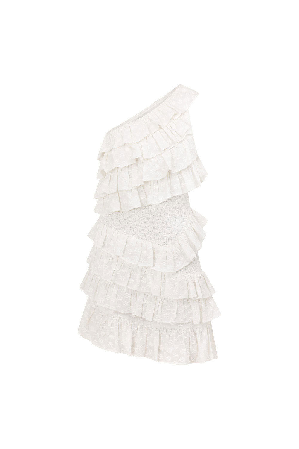 Axelia Asymmetric Mini Dress - White
