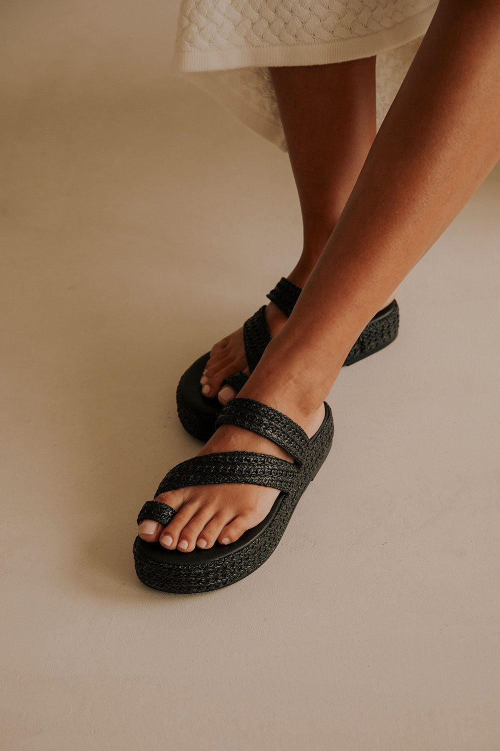 Black Platform Tiera Platform Sandals