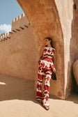 Red Sienna Sunset Print Del Mar Trouser Pants