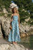 Akayla Maxi Dress - Brushed Floral Blue Green White