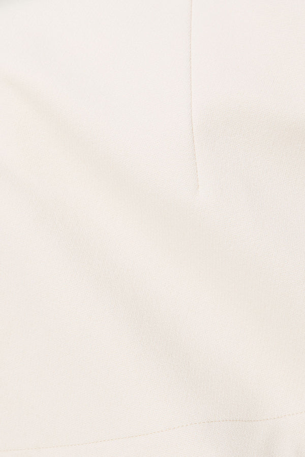 Cream Linen Blend Cutout Longline Aqui Top