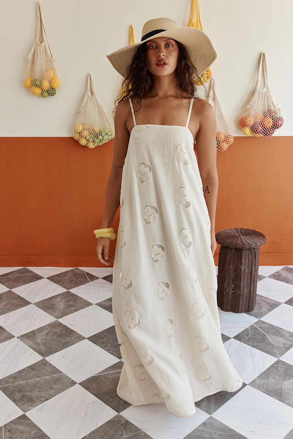 SAMPLE-Melena Dress - Beige Flower