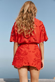 Florentina Mini Wrap Skirt - Red