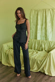 Black Button Tie Khaleesi Top