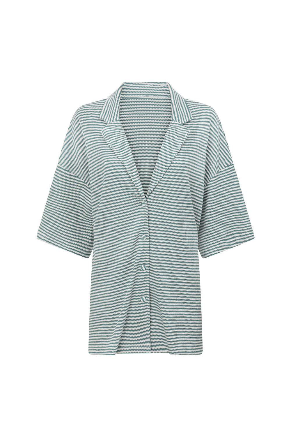 SAMPLE-Mallory Top - Teal Stripe