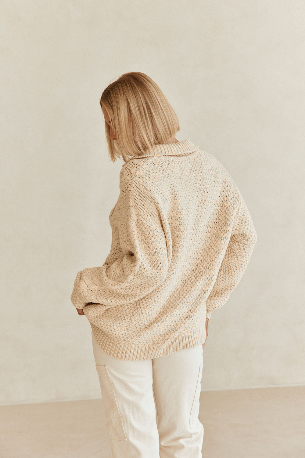 Cream Knit Long Sleeve Karla Top