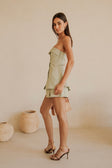 Mint Tailored High Waist Wrap Mini Lavara Skirt