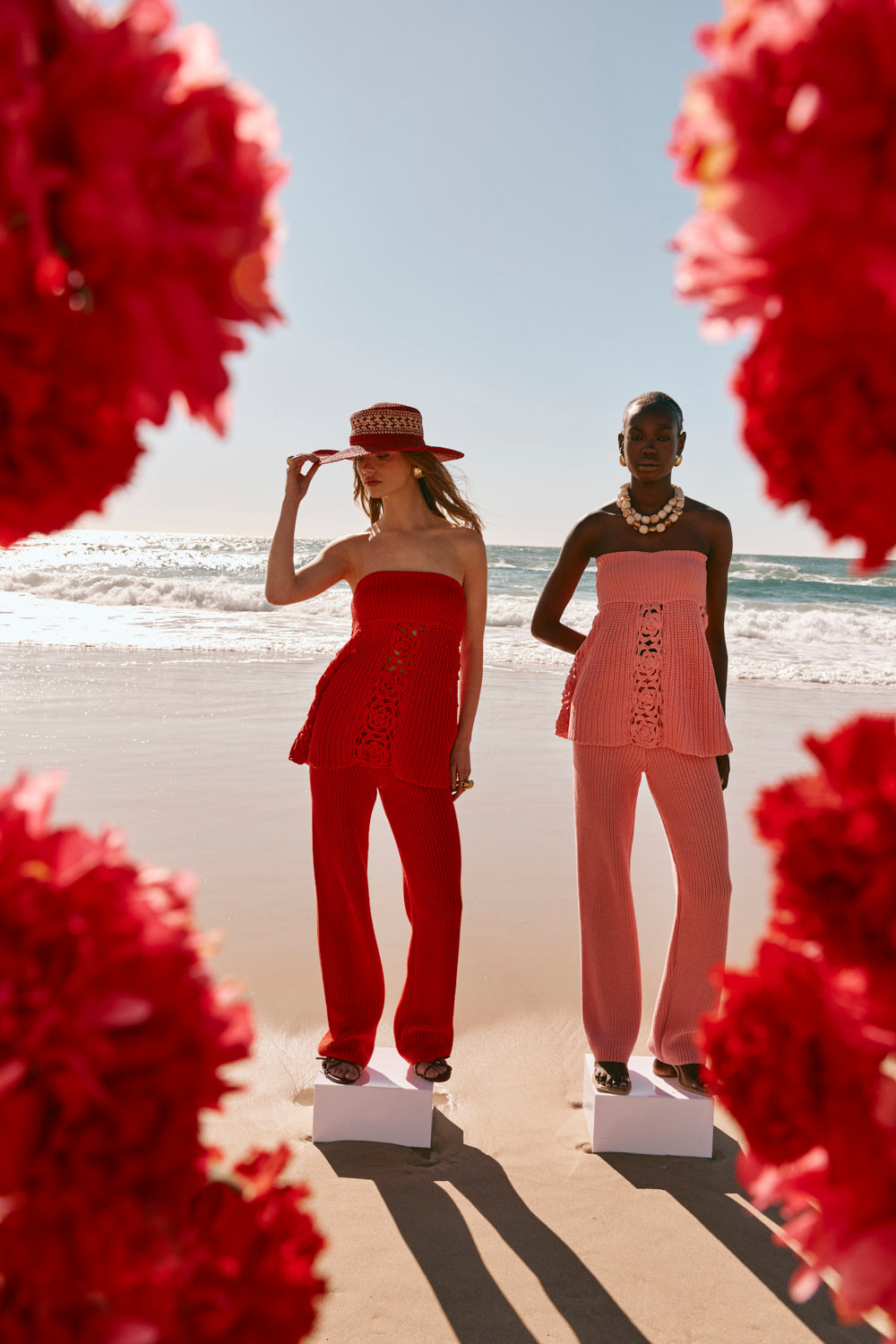 Red Rouge Knit High Waist Ellea Pants