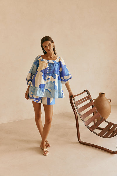 Elara Top - Valley Blue