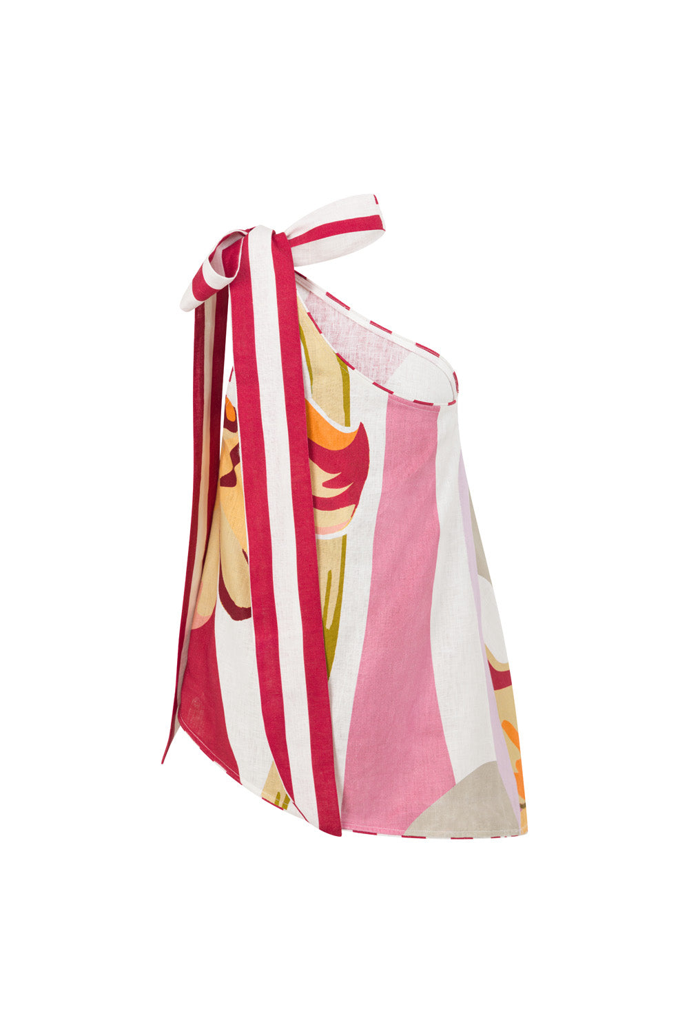 Red Estivo Abstract Print Bow Gabriela Top