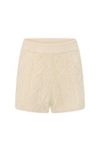 Cream Cable Knit High Waist Holli Shorts