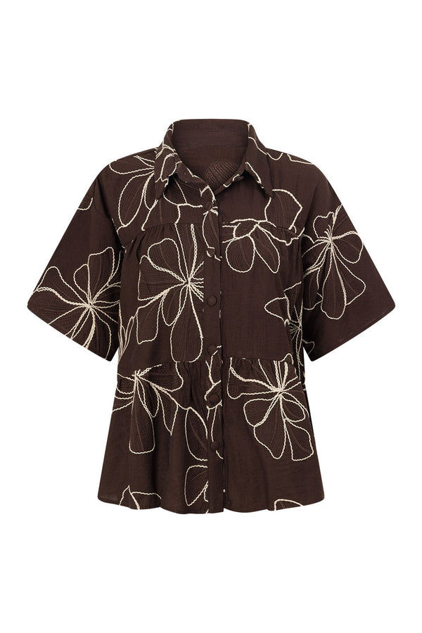 Luna Top - Chocolate Floral