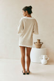 Beige Short sleeve Collar Tie Jess Top