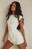White High Waist Wrap Mini Labella Skort