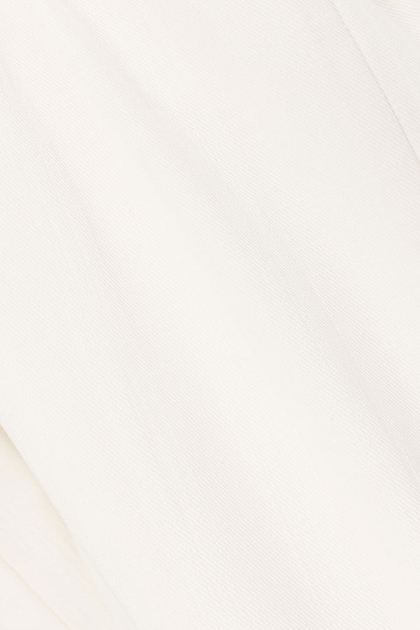 White Cotton Asymmetric Waist Wide Leg Tilda Trouser Pants