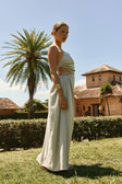 Stone Grey Backless Maxi Mahya Dress