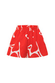 Seona Elasticated Shorts - Evoke Red, White