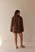 Chocolate Brown Crop Selah Blazer